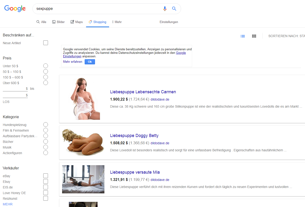 google Shopping Sexpuppen