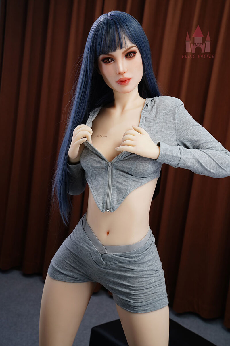 Lange dunkle wasser blaue Haare Real doll
